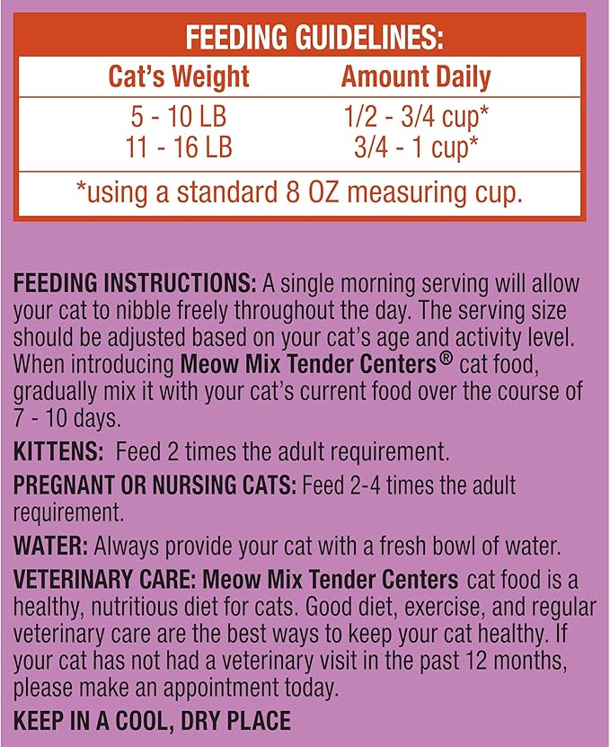 Meow Mix Tender Centers Basted Bites Chicken and Tuna Flavor, 3 Pound, Crunchy Outside Meaty Inside