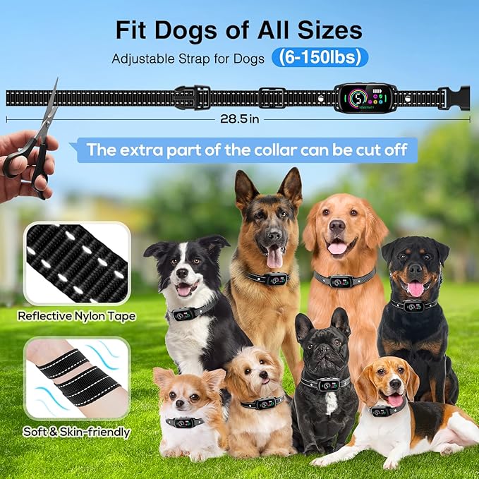 Bark Collar, 2 Pack Dog Bark Collar for Large Medium Small Dogs, Rechargeable Anti Barking Device for Dogs, Smart Training Collar with Beep Vibration 5 Sensitivity, Dog Bark Deterrent Devices