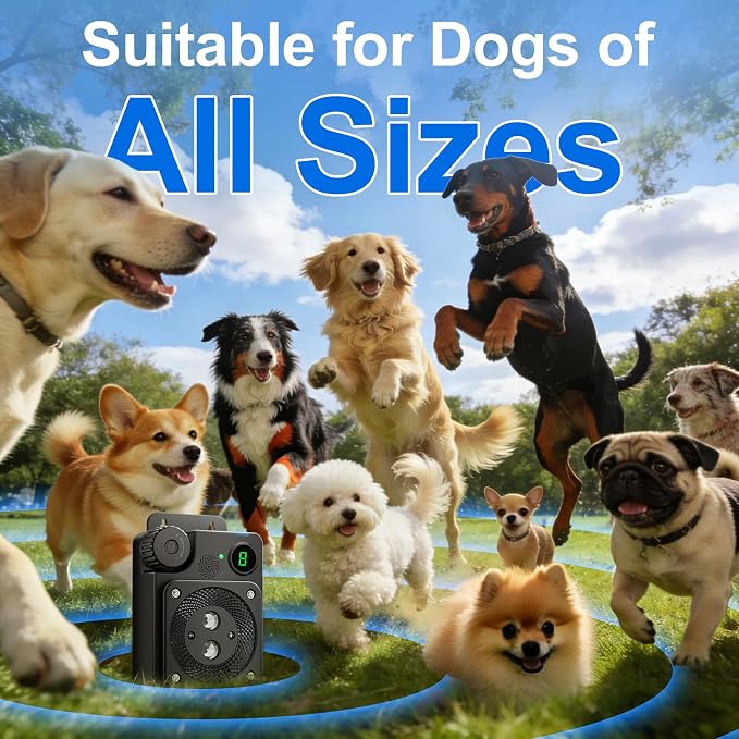 Anti Barking Device for Dogs, Dog Bark Deterrent Devices, 3 Modes Ultrasonic Bark Box Stop Neighbors Dog Barks, Bark Deterrent Device Long Range 50 Ft, Behavior Corrector for Indoor & Outdoor Use
