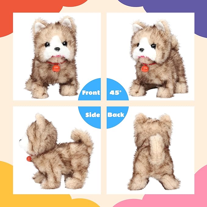 Walking Yellow Cat Animal Talking Wagging Nodding Educational Plush Toy Electric Interactive Animated Plushies for Girls Boys Birthday