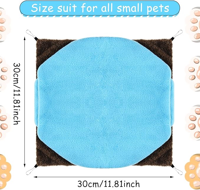 3 Tier Ferret Rat Hammock,Guinea Pig Cage Accessories,11.8x11.8Inches,Pet Cage Hanging Bunkbed Hammock for Small Animals,GuineaPig,Ferret,Kitten,Squirrel,Chinchilla,Rat,Parrot
