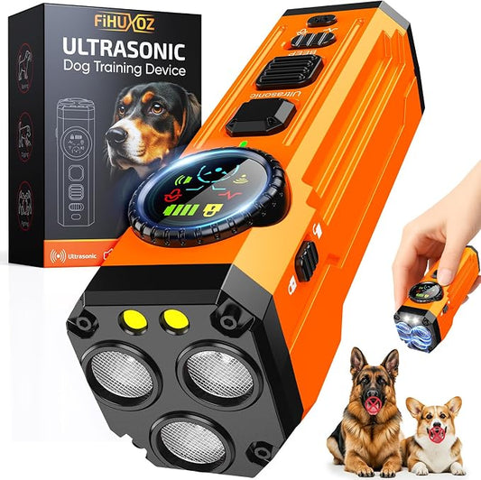 2026 Upgraded Smart Display Anti Barking Device for Dogs, 3X Dog Bark Deterrent Devices Bark Control with Screen & Flashlight, Rechargeable Dog Barking Silencer Portable for Indoor & Outdoor Use