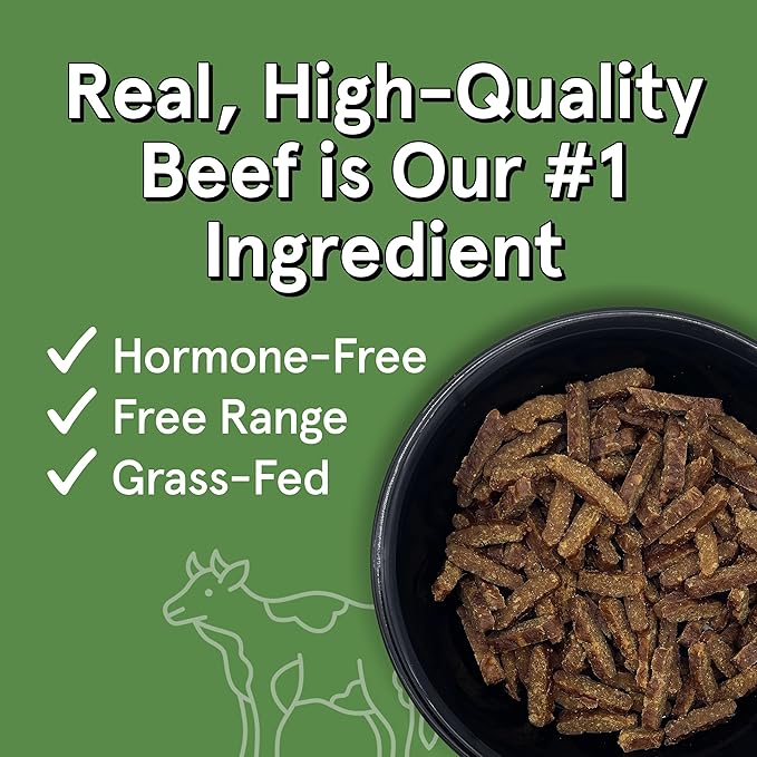 Real Meat Air Dried Cat Food & Dog Food w/ Real Beef - 1.75lbs of USA-Crafted Grain-Free Dry Dog & Cat Food Sourced from Hormone-Free, Free-Range, Grass-Fed Beef - All Natural, High Protein Pet Food