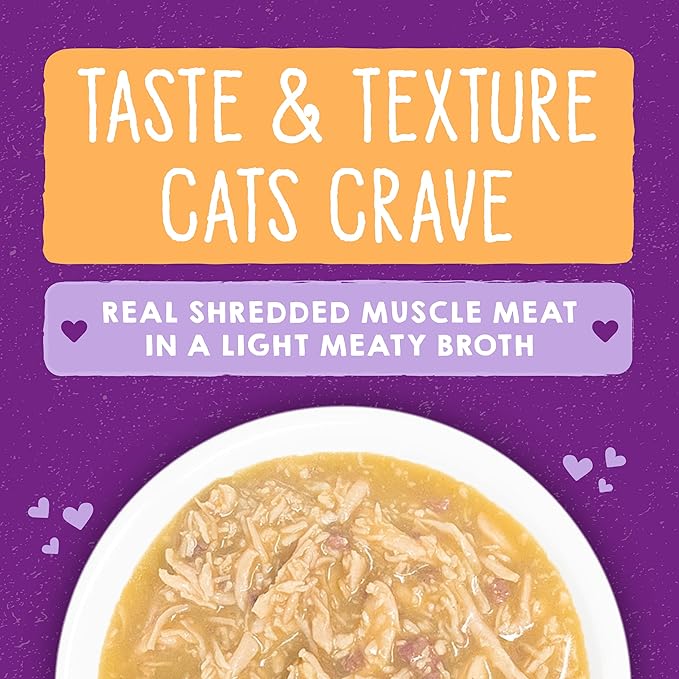 Stella & Chewy's Carnivore Cravings Savory Shreds - Wet Cat Food - High-Moisture Formula with Premium Cage-Free Chicken & Grass-Fed Beef - Perfect for Picky Eaters - 2.8 oz, 24 Count