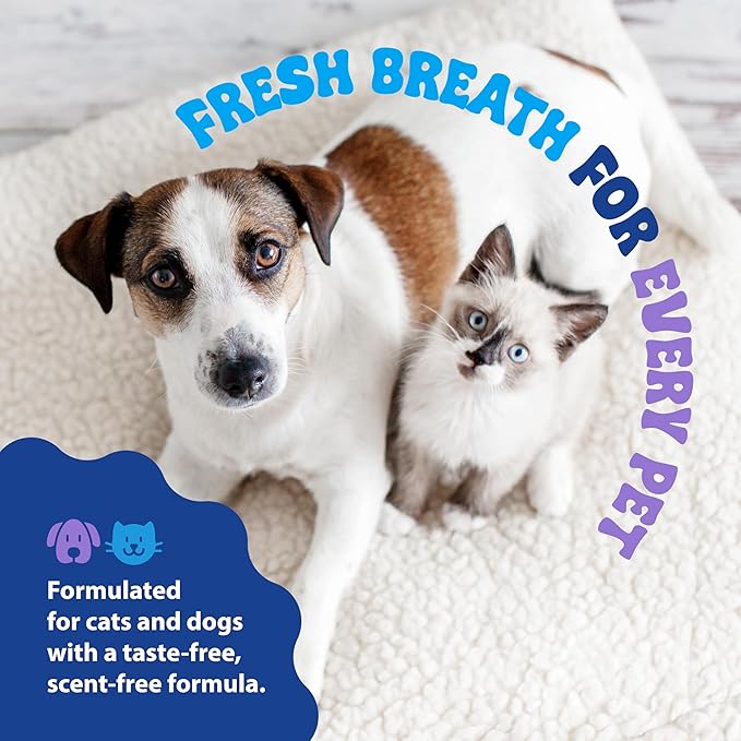 Dental Fresh Water Additive for Dogs and Cats, Advanced Formula, 8 Fl Oz, Plaque & Tartar Daily Oral Care Just Add to Water