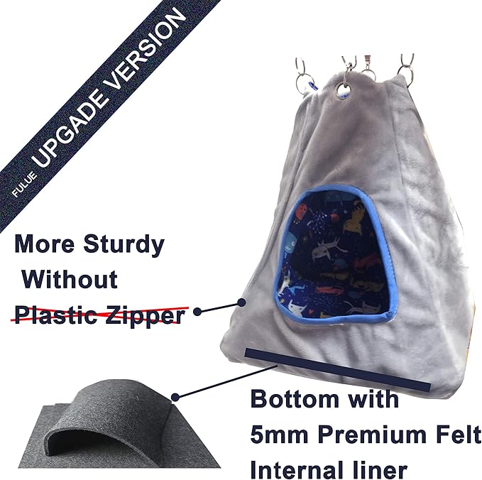 Small Animal Ferret Rat Guinea Pig Degu Gerbil Mice Hamster Chincilla Hammock Sleeper Cage Accessories (Blue Tent)