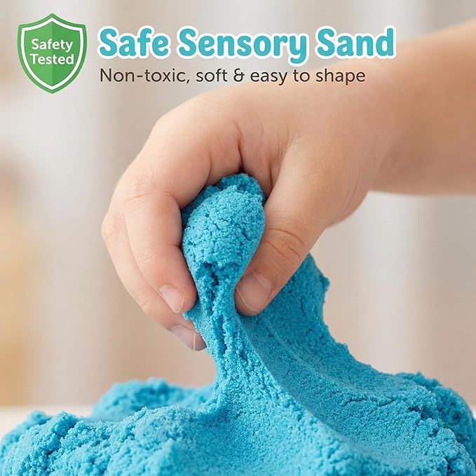 Carolart Sensory Bin,Ice Cream and Cakes Sensory Kit,Kids Play Sand Kit,Sandbox with Sensory Sand Girls and Boys,Sensory Toys for Kids 3 4 5 6 Year Old