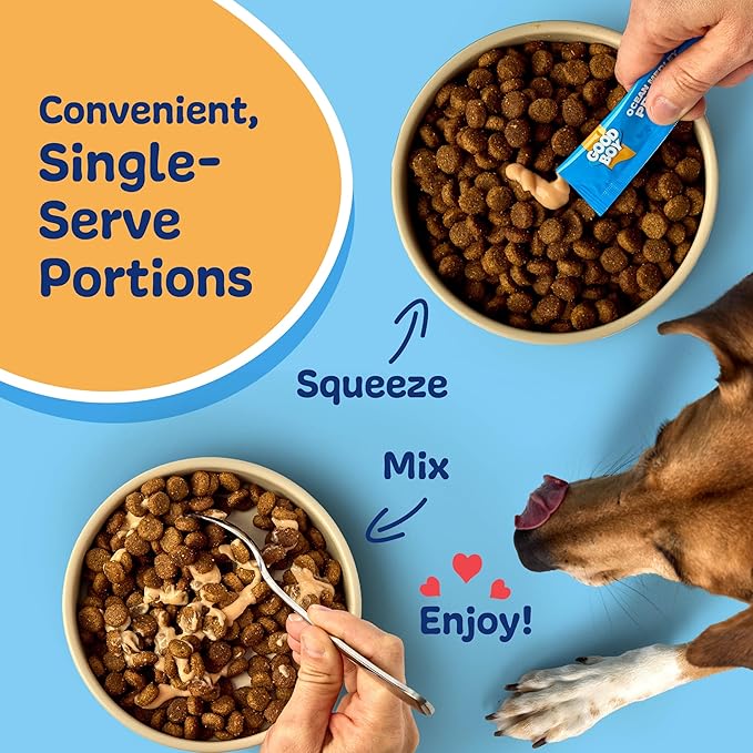GOOD BOY Ocean Medley Protein Purees Dog Food Mixers for All Adult Dogs, 10 Count, Easy Single-Serve Triple Flavor Topper Treats with Salmon, Tuna and Krill (Pack of 2)