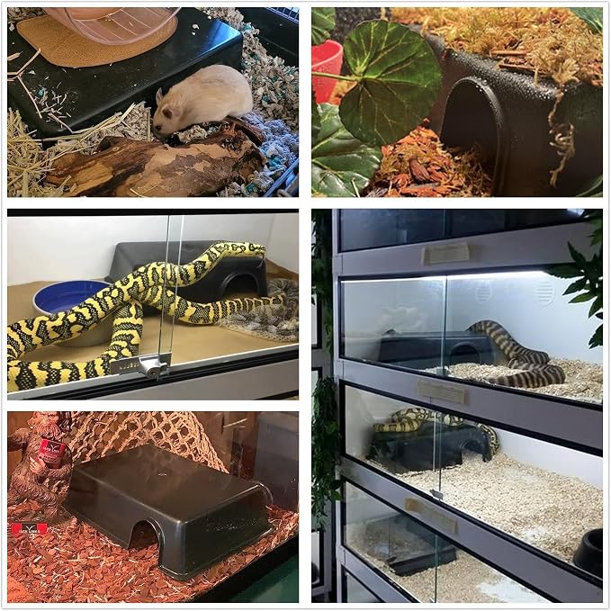 LEOTERRA Snake Hide Reptile Hide for Snake Lizard Gecko and Baby Ball Python Use10.23"x7.48"x2.75" (M) Durable and Easy to Clean.Can Also be Used as a mole, Hamster, Guinea Pig, Ferret Hideout (4pcs)