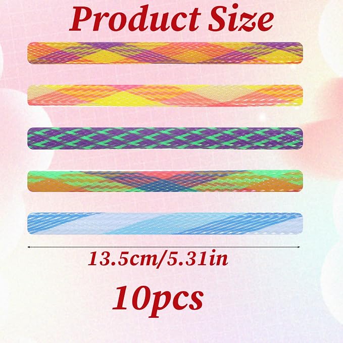 Cat Tube Toy, 10 PCS Plastic Cats Spring Coil Toys Nylon Mesh Telescopic Cat Tube Spring Toy Interactive Colorful Fun Tubes for Indoor Cats to Chase, Bite, and Scratching (5.3 Inches)