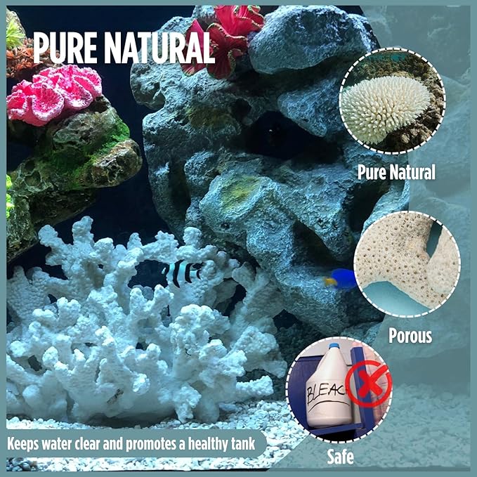 Crushed Coral for Freshwater Aquarium 500g/1.1lb Substrate Aquarium Filter Media Coral for Fish Tank Bio Media with Mesh Bag Fish Tank PH/KH Balancer Stabilize Water for Fish Tank Pond