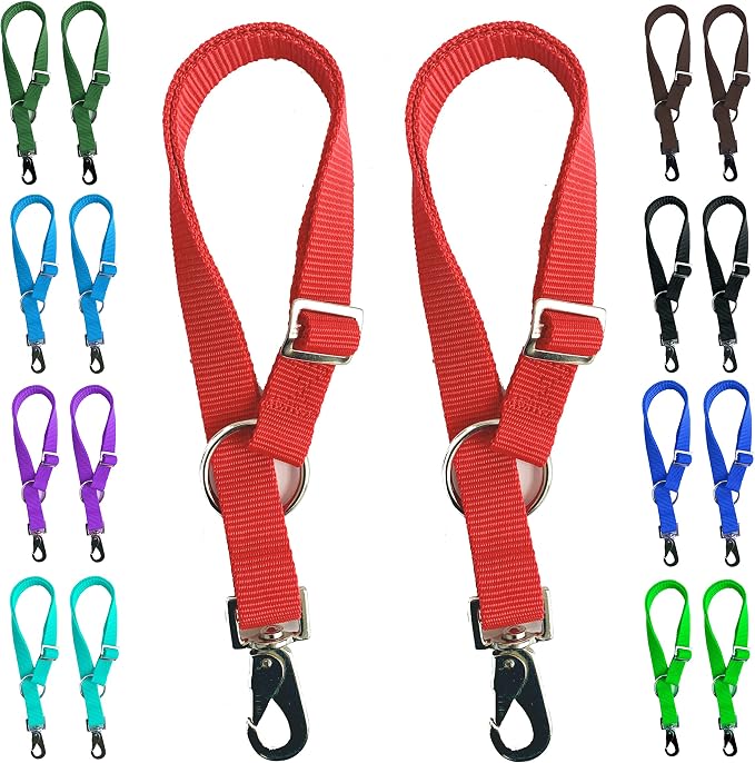 Majestic Ally Pack of 2 Horse Water Bucket Strap Hangers - Adjustable 18” to 30” length – for Indoor or Outdoor Use