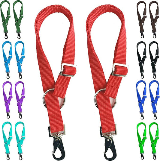 Majestic Ally Pack of 2 Horse Water Bucket Strap Hangers - Adjustable 18” to 30” length – for Indoor or Outdoor Use