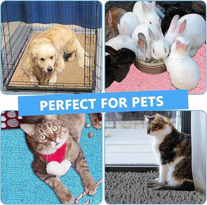 8 Pack Guinea Pig Cage Liner, 16x24 Inch Washable Fleece Bedding Pee Pads, Non-Slip Reusable Training Pad Animal Sleeping Bedding Mat for Bunny, Rabbit, Hamster, Chinchilla Cage