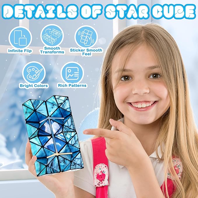 Euclidean Cube 2 in 1 Magic Cube Set, Fidget Toy for Kids Adults, Yoshimoto Cube for Ages 8-12, Arctic/Antarctic Animals Puzzle Cube Fun Toy for Boys Girls (Polar Series)