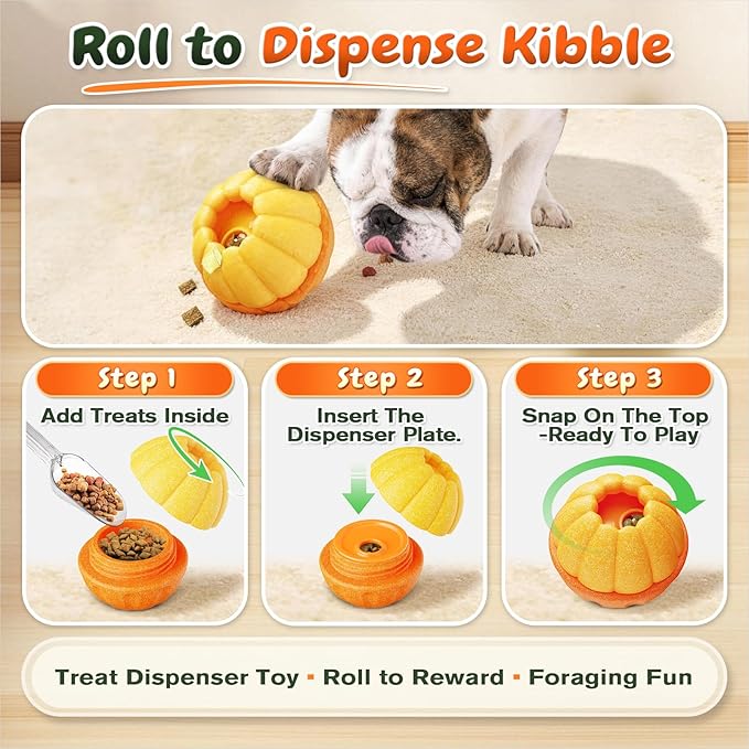 KADTC 2 Pack 3-in-1 Dog Frozen Treat Ball, Large Size, No-Transfer Fill & Freeze Lick Cup, Treat Dispenser & Tough Chew Toy, Long-Lasting Enrichment Toy for Dogs, Orange-Shaped
