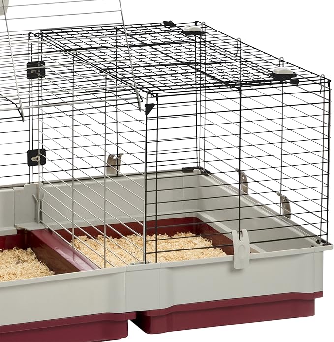 Ferplast Krolik Extra-Large Rabbit Cage w/Wire Extenstion | Rabbit Cage Includes All Accessories & Measures 55.9L x 23.62W x 19.68H & Includes All Accessories | 1-Year Manufacturer's Warranty