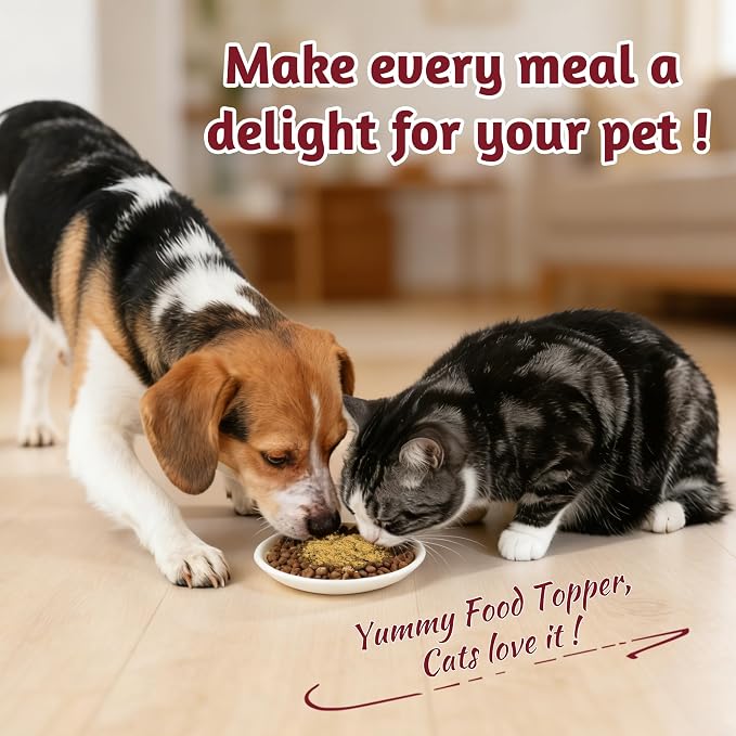 Just Try 4.23 OZ Beef & Egg Yolk Cat Food Toppers Sprinkles with Freeze Dried Egg Yolk, High Protein & Iron Support Cat Dog Treats