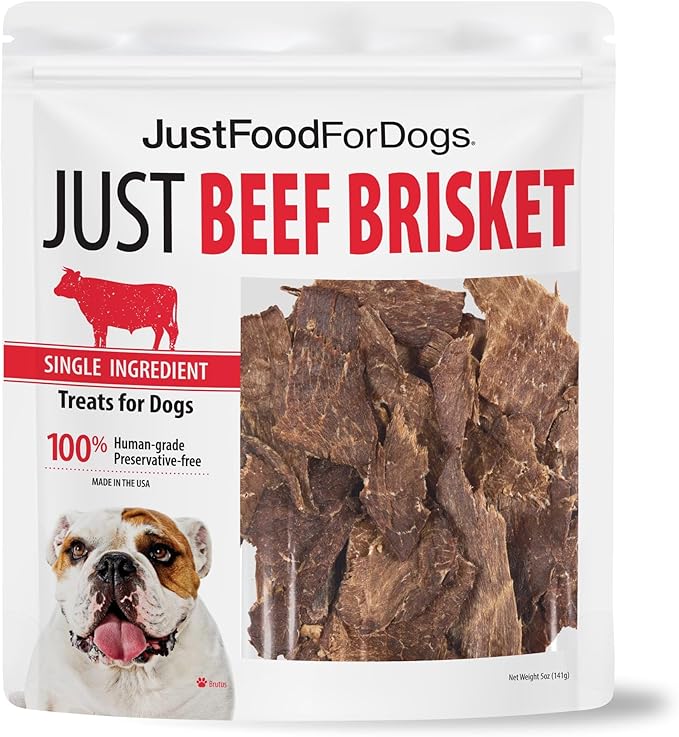 JustFoodForDogs Limited-Ingredient Beef Liver Healthy Dog Treats, Preservative-Free, Made in The USA, 5 oz