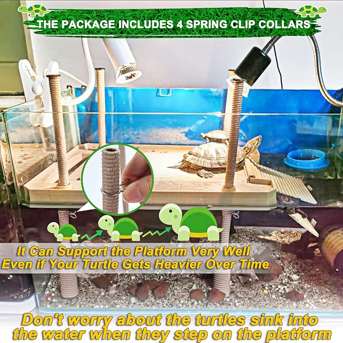 Keedolla Floating Turtle Pier and Basking Platform, Turtle Basking Platform Ramp Tortoise Reptile Floating Docks Climbing Ladder for Crabs, Frogs, Newts, Salamanders - Medium