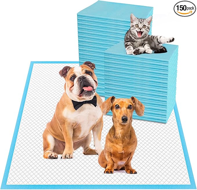 Boscute Thicken 6 Layers Heavy Absorbent XL 36"x24" Pet Training Dog Pee Pads, Extra Large Polymer Leak-Proof Quick Dry Puppy Pee Pads, Disposable Pee Pads for Dogs Cats Rabbit, 150 Counts