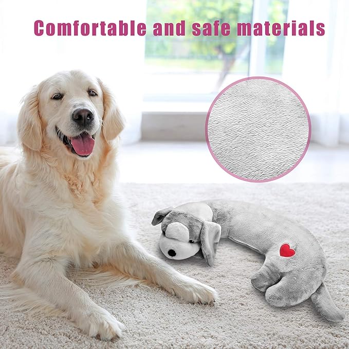 Moropaky Hearbeat Toy for Dog Anxiety Relief Behavioral Training Aid Toy, Grey