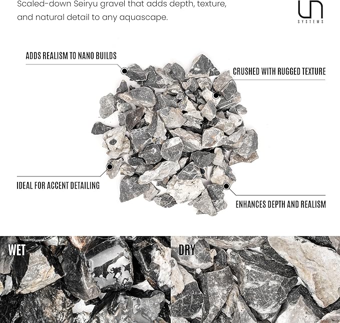 UNS Accent Stone - Aquascaping Hardscape for Freshwater Aquarium Aquascape - Shrimp, Turtle, Betta Fish Tank Decoration - Blue Gray Small Rock for Terrariums & Vivariums - Seiyru Mountain Stone, 3 lb