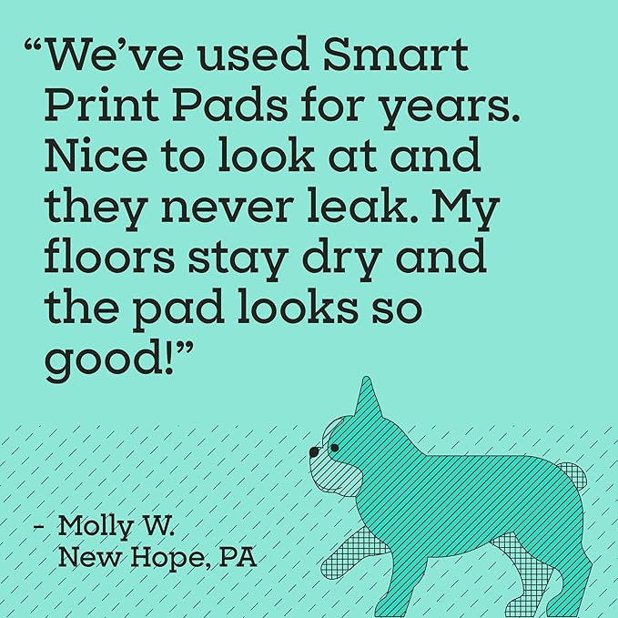 Pet Life Unlimited Smart Prints Large Puppy Pads for Dogs, Potty Training Pee Pads, 84 Count, 22" x 22", Leak-Proof, Super Absorbent, Quick-Dry, Patterned Pads with Odor Control, Made in USA