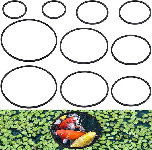 PAGOW 10pcs Fish Feeding Rings Set, Floating Aquarium Plant Corral, Round Fish Feeder Rings for Fish Tank, Floating Plant Ring, Fish Tank Aquarium Accessories for Betta (Black)
