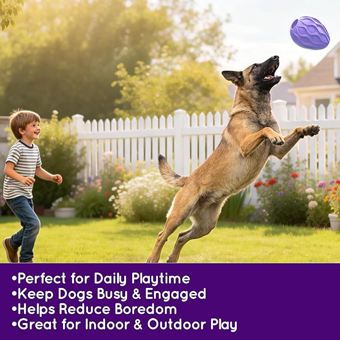 Dog Toys for Aggressive Chewers Durable Interactive Dog Chew Toys Tough Indestructible Treat Dispensing Cognitive Toys Mental Enrichment Puzzle Feeder Boredom Buster Anxiety Relief (Purple)