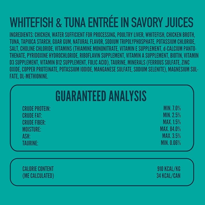 A Strong Heart Split Cup Wet Cat Food, Whitefish & Tuna Entree - 2.6 oz Split Cups, 20 Servings (Pack of 10), Made in The USA with Real Whitefish & Tuna