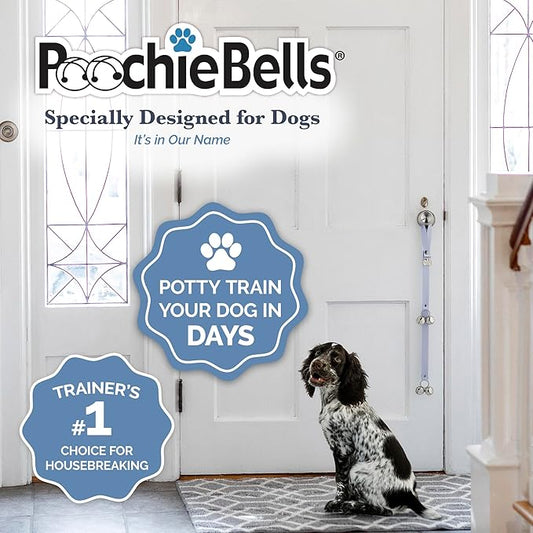 PoochieBells Dog Door Bells for Potty Training, Quick & Easy Puppy Potty Training Method Included, Handcrafted in USA with Loud, Paw-Safe Bells, Wisteria