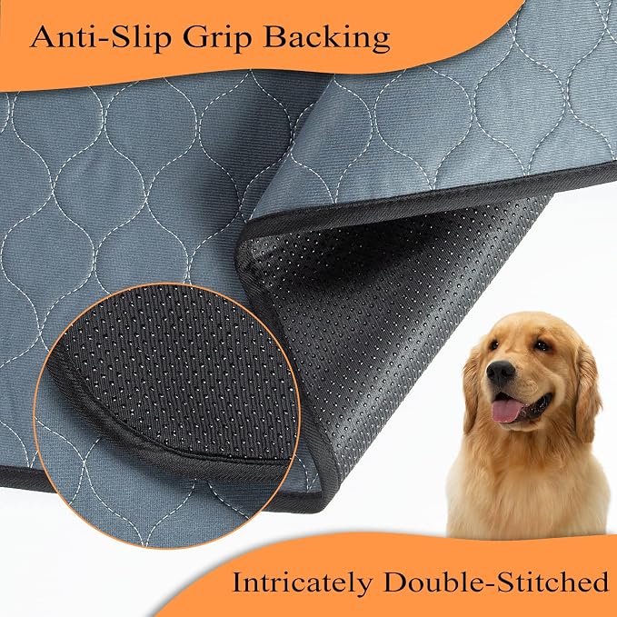 Bunlitent Washable Pee Pads for Dogs 5 Pack, 34x36 Reusable Puppy Pads with Quick Dry, Anti-Slip, Ideal for House Training, Crate & Whelping, Dog Carpet