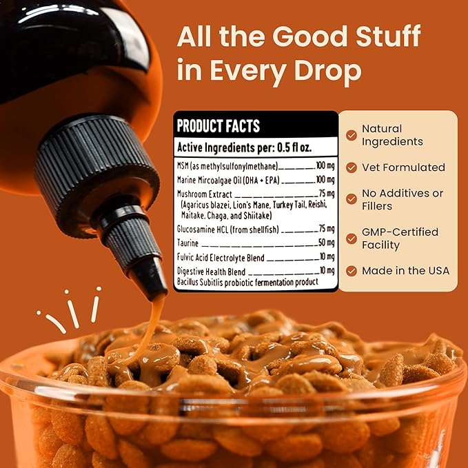 Everyday Dog Gravy - Wet Dog Food Topper for Dry Food with Glucosamine, MSM, Chicken Bone Broth, Omega 3, Probiotics and Taurine - Skin, Coat, Heart, Hip and Joint Support, 16 oz (Bacon