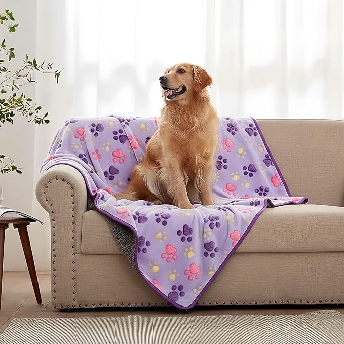 Dog Blankets for Medium Dogs, Cat, Premium Soft Dog Blankets for Small Dog Washable, Puppy Blanket Dogs Essentials for Puppies (1, 42 x 30) (1, Purple, 41" x 30")