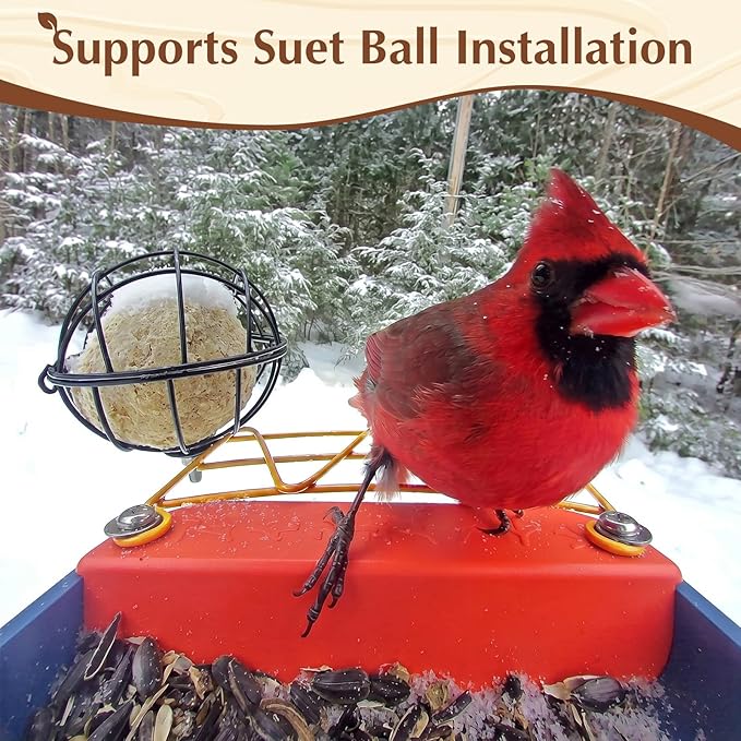 Feekoon Metal Perch Extender Compatible with Bird Buddy PRO Solar Smart Bird Feeder – Durable Rust Resistant Outdoor Birds Feeder Accessory, Wider Landing Space, Add On with Screws Included