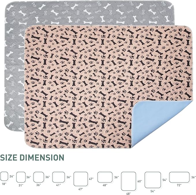 Eterish Reusable Washable Pee Pads for Dogs Extra Large 47'' x 47'' 2 Pack, Absorbent Pet Puppy Dog Training Pads Non-Slip, Waterproof Whelping Potty Pads for Dogs Leak-Proof