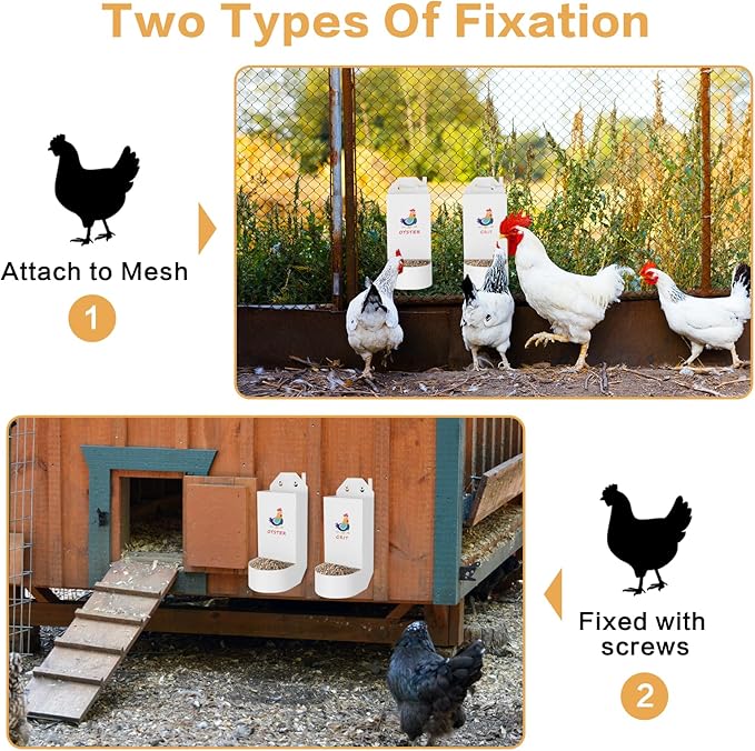 Chicken Grit and Oyster Shell Feeder,Metal Automatic Chicken Feeder,Chicken coop Accessories Poultry feeders, Suitable for Quail, Pigeons, Doves, Chicks