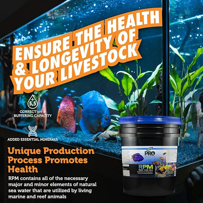 Fritz Aquatics Reef Pro Mix (RPM) Complete Marine Salt Advanced Formula for Optimal Reef Health & Stability (48-Pound)