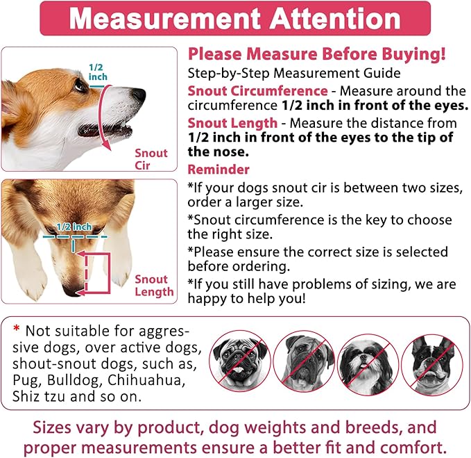 LUCKYPAW Dog Muzzle Anti Biting Barking and Chewing with Comfortable Mesh Soft Fabric and Adjustable Strap, Suitable for Small, Medium and Large Dogs(Pink Cake,S)