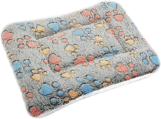 Small Animal Bed Mat, Soft & Warm, Suitable for Guinea Pig, Hamster, Rabbit, Rat and Bearded Dragon (XX-Large(19.7''x15.7''), Footprint Grey)