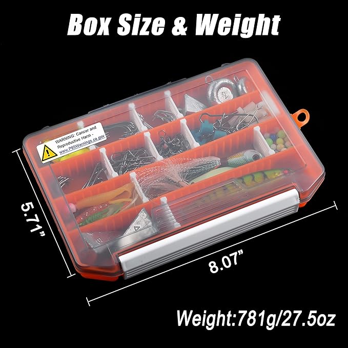 Saltwater Fishing Tackle Kit,160pcs Surf Fishing Gear Set Saltwater Lures Bucktail Jigs Fishing Bait Rigs Pyramid Sinkers Leaders Hooks Swivels Ocean Beach Fishing Accessories with Tackle Box