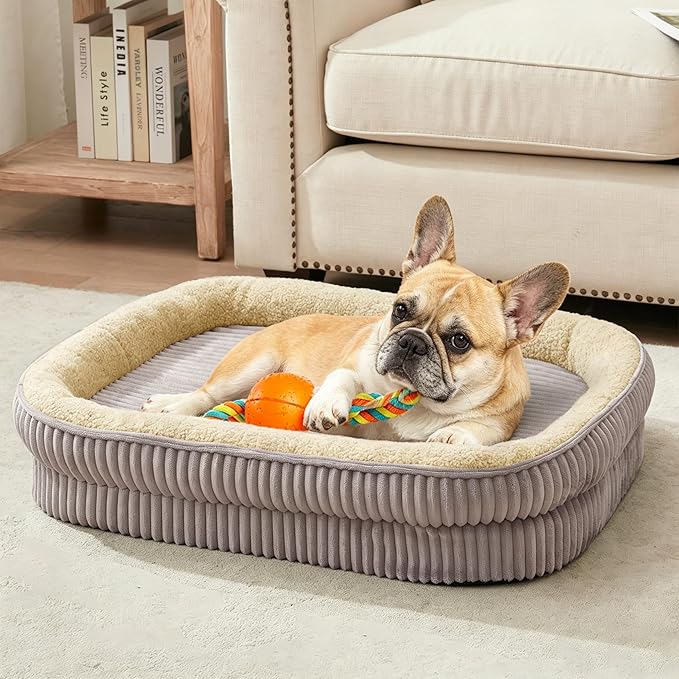 Orthopedic Dog Bed for Medium Dogs Breeds, High Density Egg Crate Foam Dog Sofa Beds,Oval Kennel Bed, Pet Couch Bed with Four Sided Bolster, Removable Washable Cover& Non-Slip Bottom