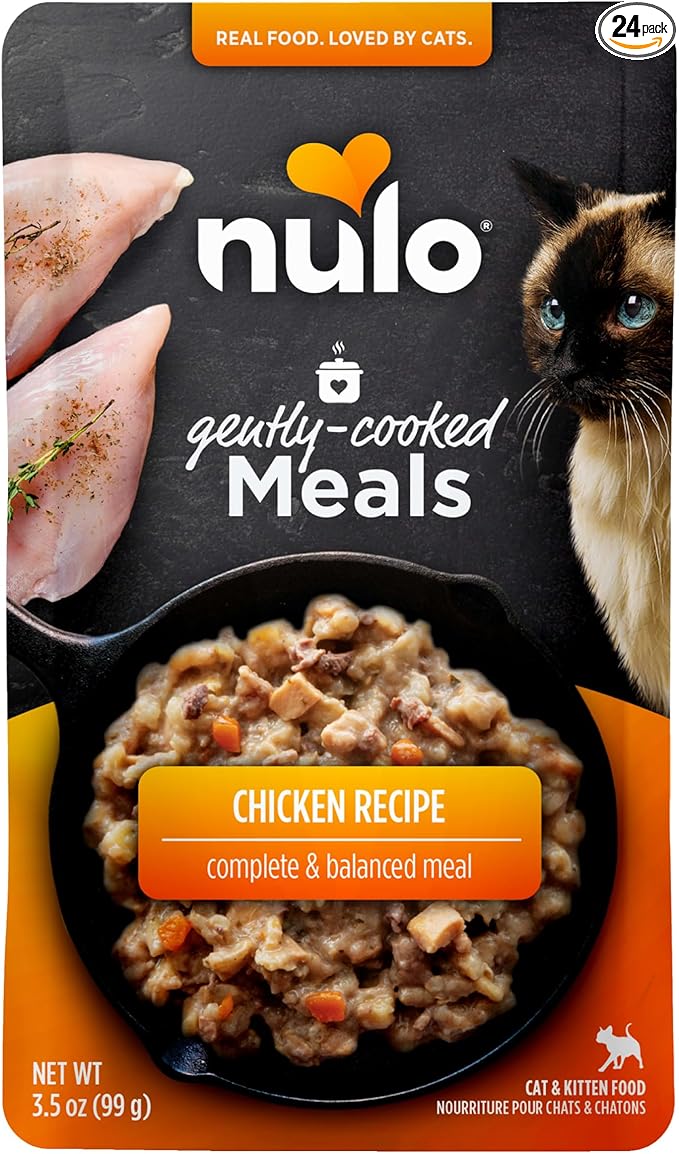 Nulo Gently Cooked Meals Chicken Shelf Stable Fresh Cat Food 3.5-oz Pouch Case of 24