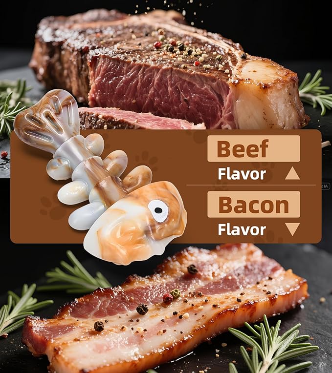 Tough Dog Toys Indestructible Dog Toys for Aggressive Chewers Real Beef Flavored, Dog Bone for Medium/Large Dogs Breed,Keep Your Dog Busy