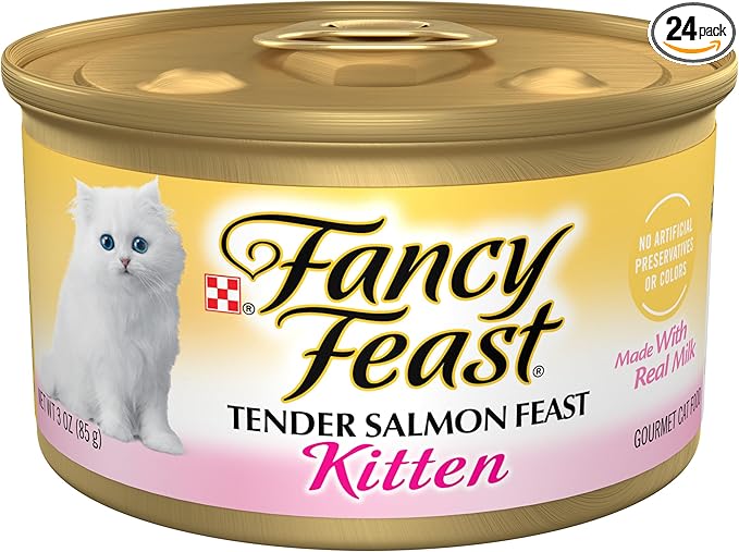 Purina Fancy Feast Kitten Tender Salmon Feast Wet Kitten Food - (Pack of 24) 3 Oz. Cans
