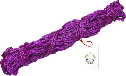 T TEKE Classic Slow hay Feeder hay nets, 40" Length with 2" Holes, Horse Supplies hay Bags for Horses, Goat Feed… (Purple, Pack of 2 pcs)
