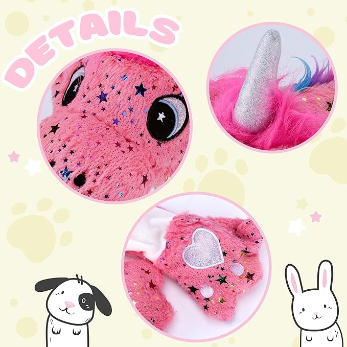 Bubblepompom Animal Hat with Ears Moving Jumping Pop Up Beating Hat Plush Holiday Cosplay Dress Up Funny Gift for Kids