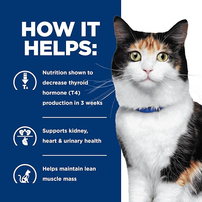Hill's Prescription Diet y/d Thyroid Care Wet Cat Food, Chicken, 5.5 oz. Cans, 24-Pack