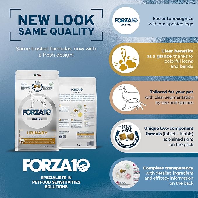 Forza10 - Dog Food, Vet-Approved Pet Food for Urinary Health and UTI Support, Non-GMO, Fish Flavor, Made in Italy (3.3 lb)